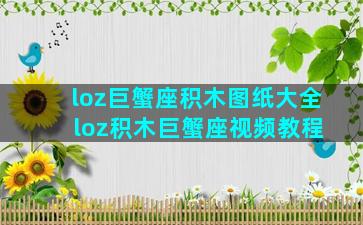 loz巨蟹座积木图纸大全 loz积木巨蟹座视频教程